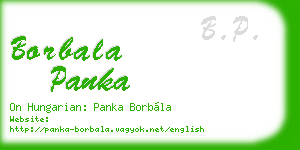borbala panka business card